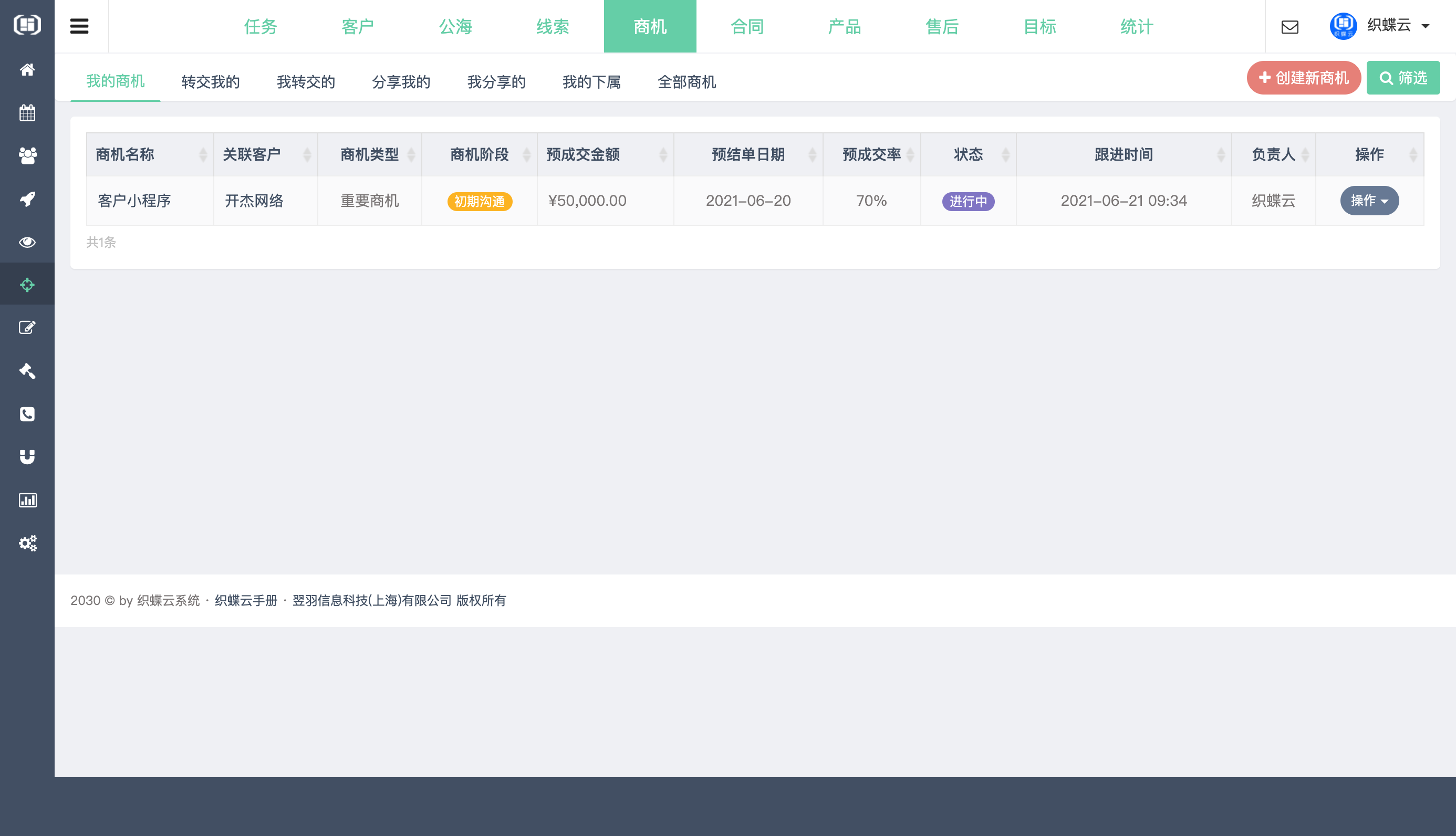 织蝶云客户关系