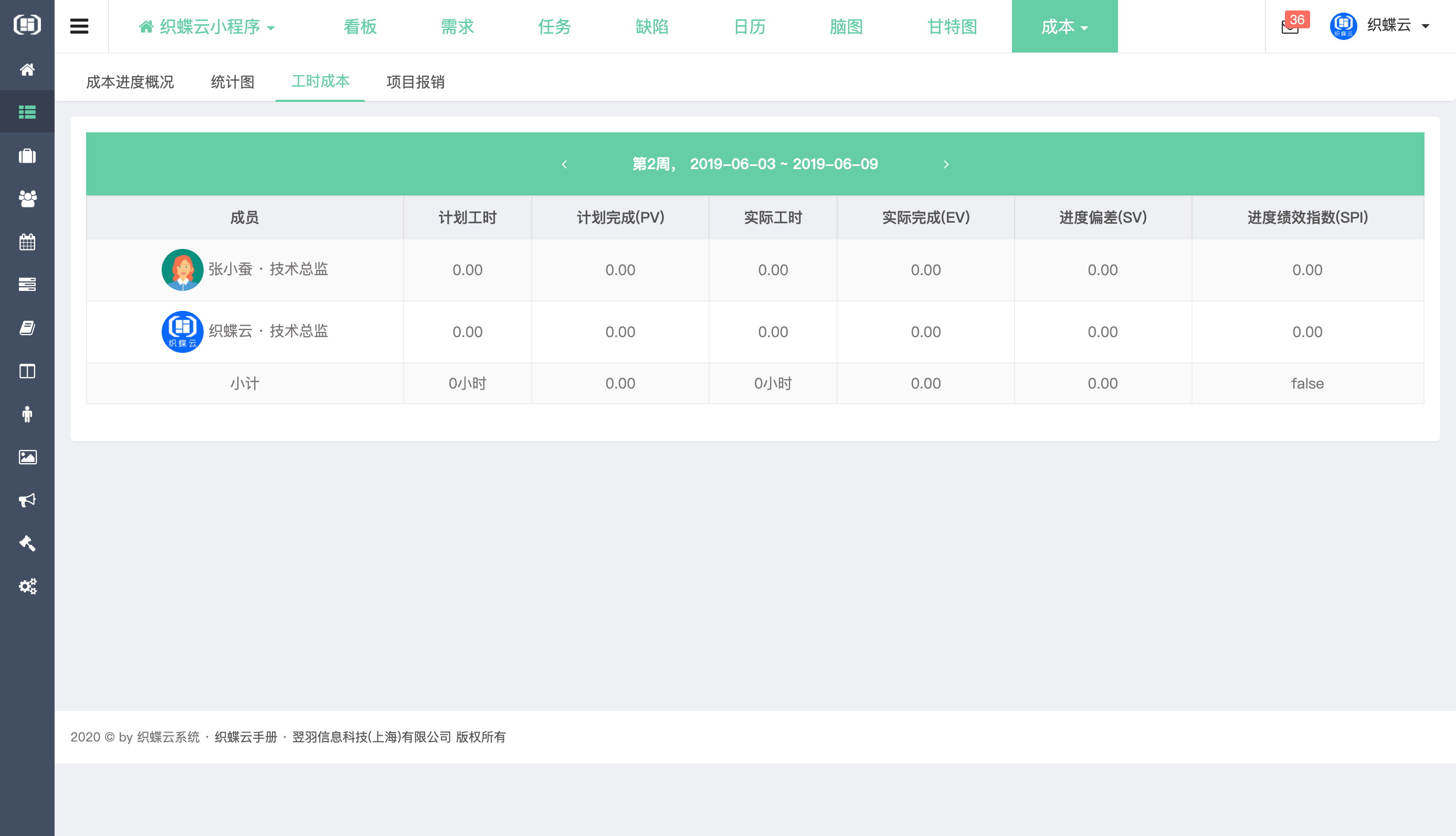 织蝶云项目成本